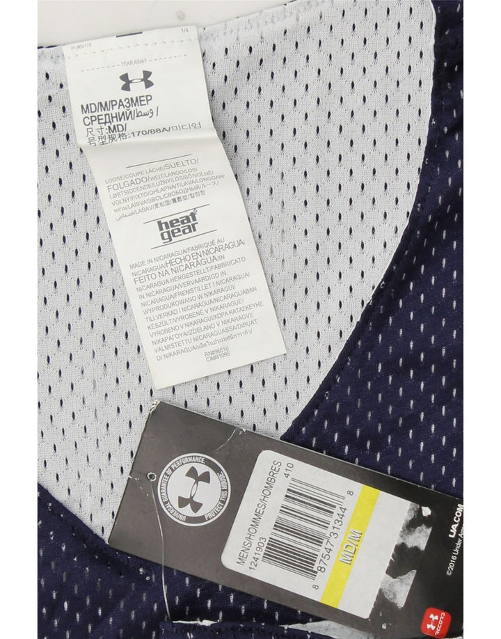 UNDER ARMOUR Mens NBA Loose Fit Colete Gráfico Top Médio Azul Marinho