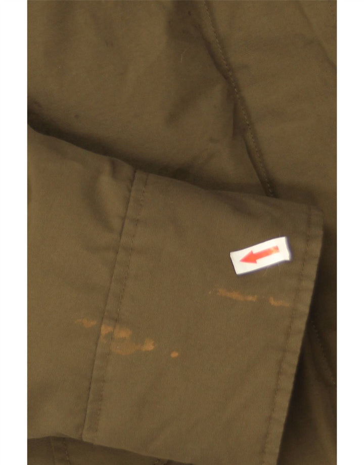Jaqueta Parka Feminina Woolrich com Capuz Reino Unido 14 Algodão Cáqui Médio