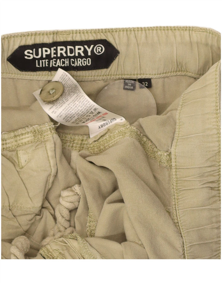 Calça cargo feminina SUPERDRY W32 L30 algodão cáqui