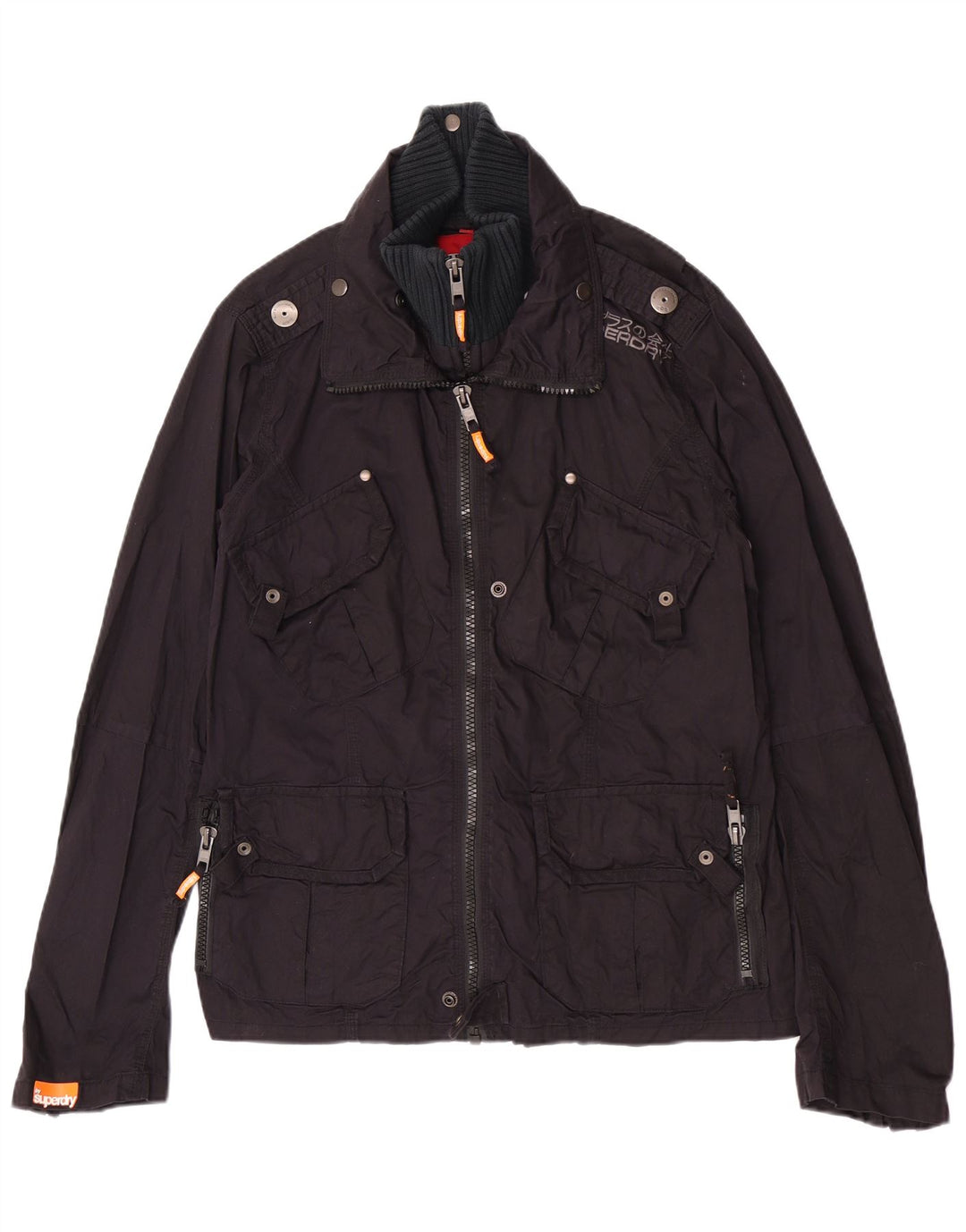 Jaqueta militar masculina Superdry UK 38 algodão azul marinho médio