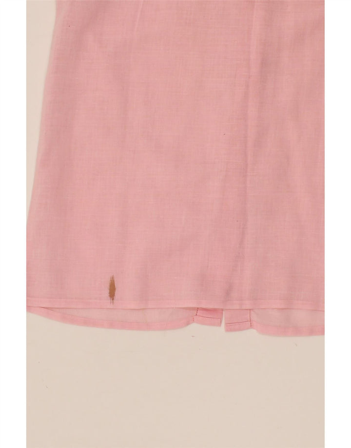 INES Womens Sleeveless Shirt Blouse IT 48 XL Pink Cotton Vintage Ines and Second-Hand Ines from Messina Hembry 