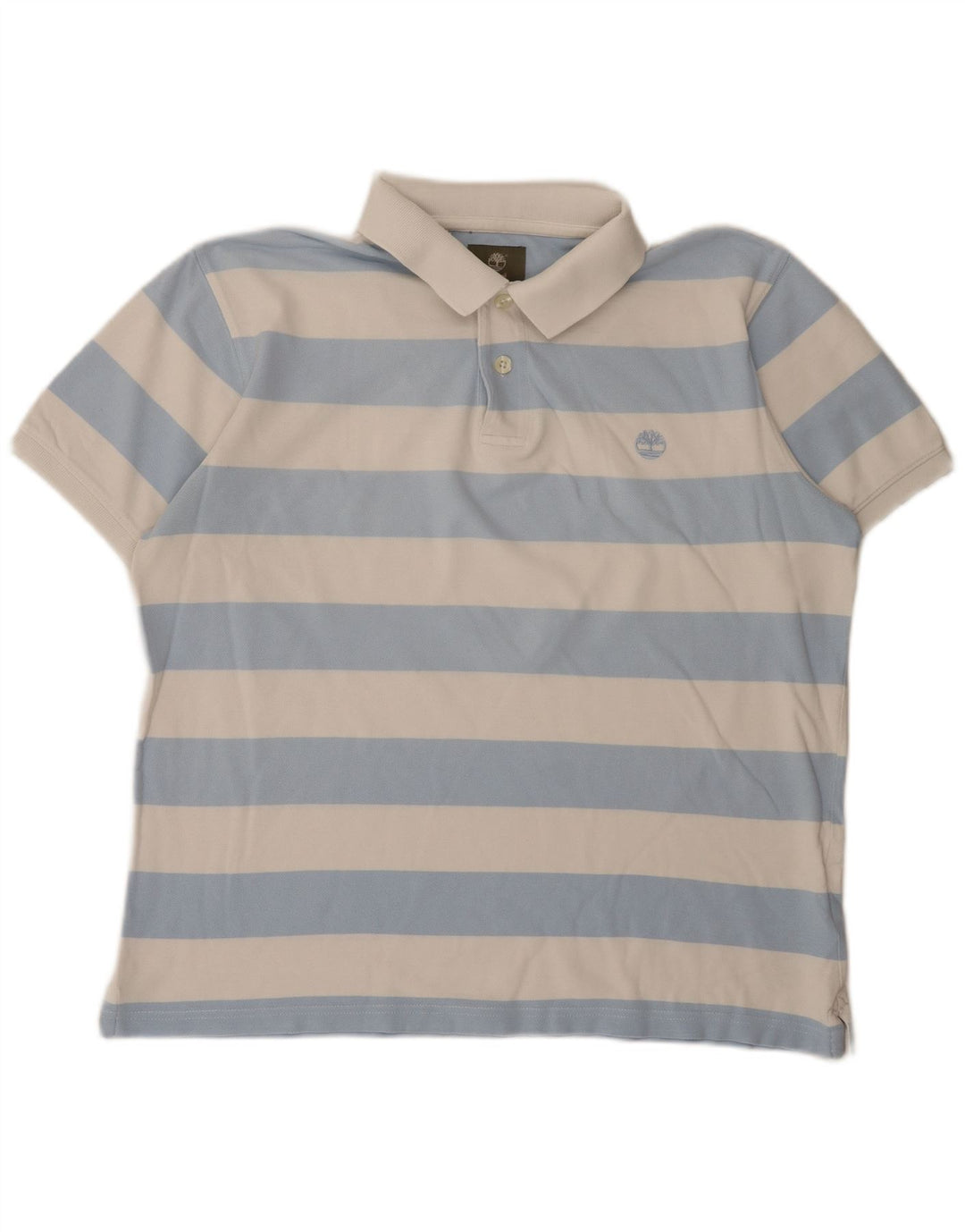 Camisa polo masculina Timberland Regular Fit grande algodão listrado azul