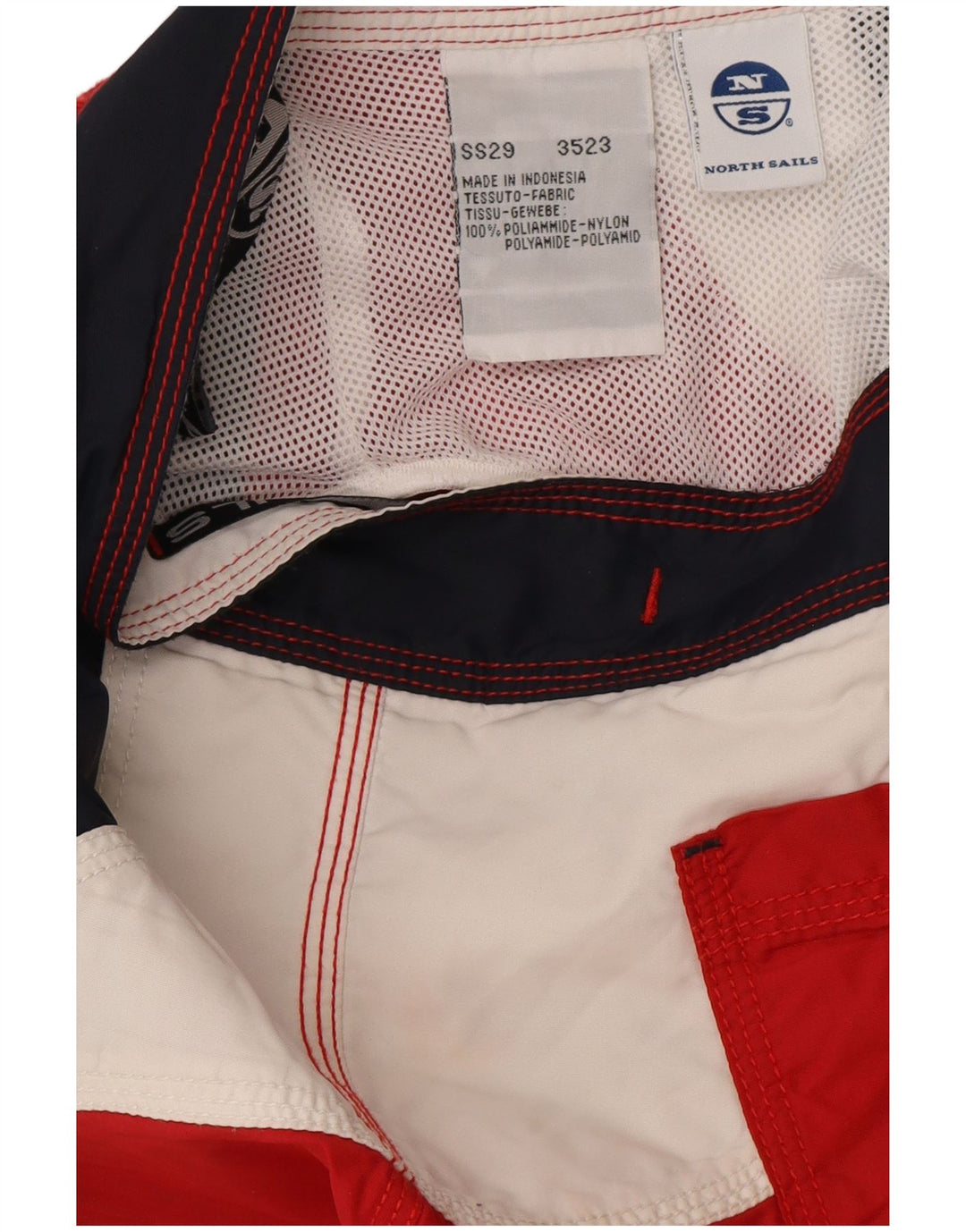 Shorts de natação masculino North Sails gráfico pequeno vermelho colorblock poliamida