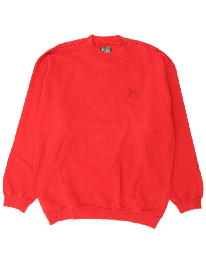 Think Pink Mens Moletom Jumper XL Algodão Vermelho