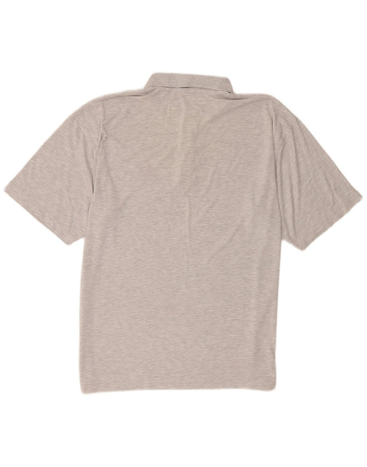 Camisa polo masculina Puma grande poliéster manchado cinza