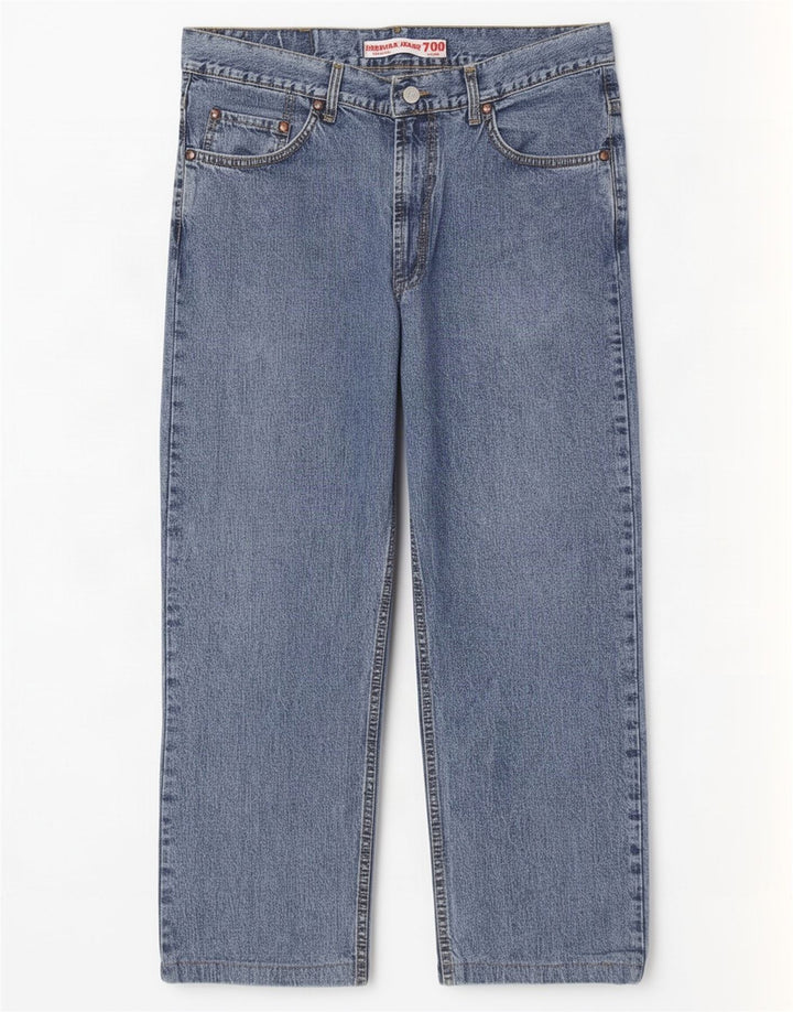 Jeans recortados masculino Carrera W36 L25 algodão azul
