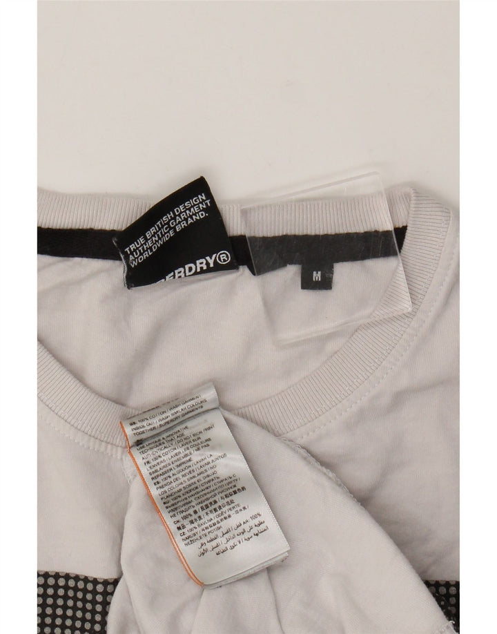Camiseta gráfica masculina Superdry Top médio algodão branco