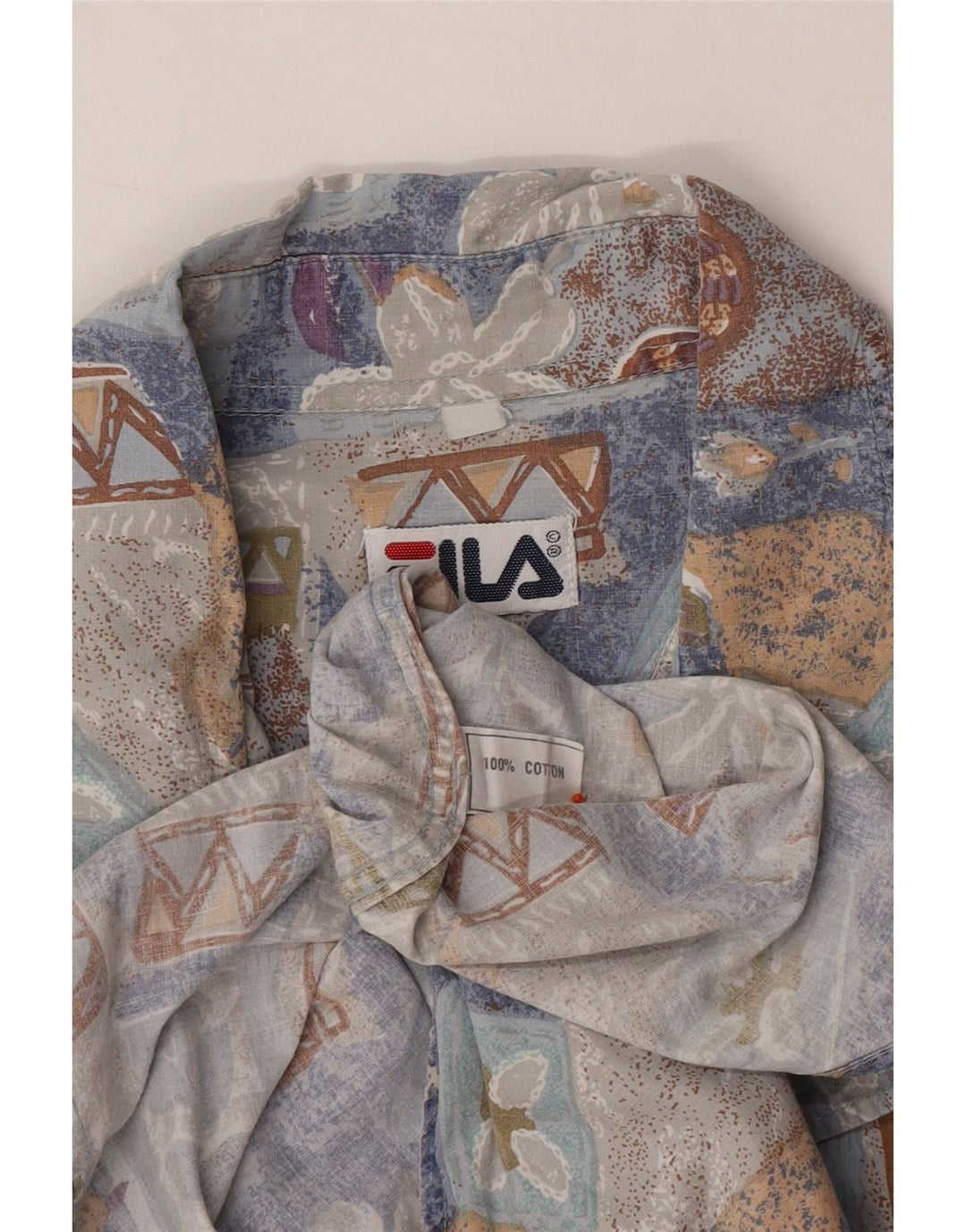 Camisa masculina de manga curta FILA 2XL algodão floral multicolorido