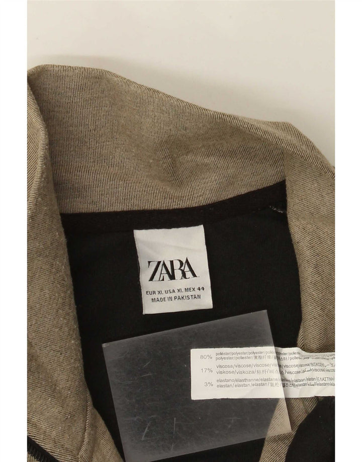 Zara Mens Treino Top Jacket XL Poliéster Salpicado Verde