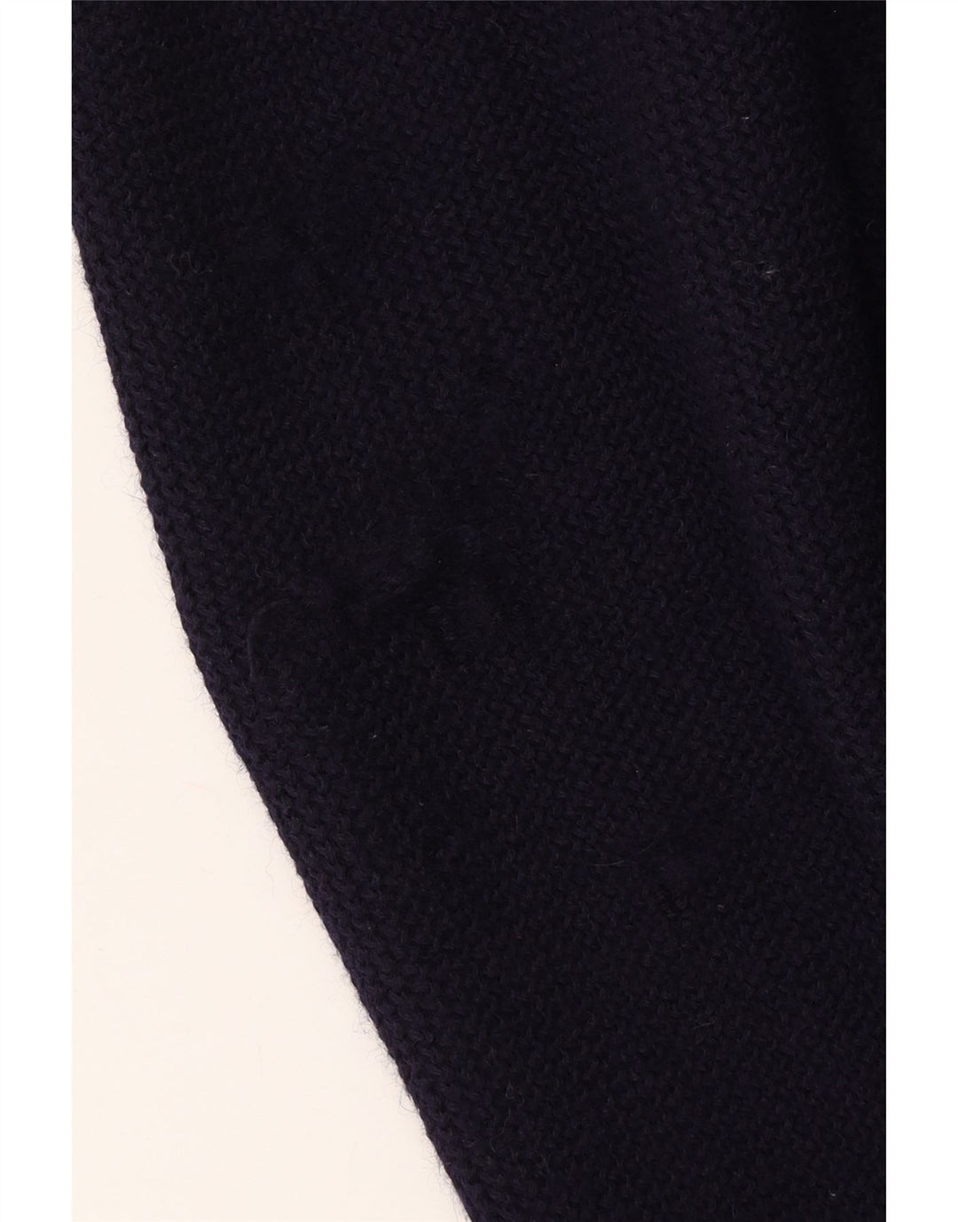 VINTAGE Mens Zip Neck Jumper Sweater Medium Navy Blue Colourblock Wool Vintage Vintage and Second-Hand Vintage from Messina Hembry 