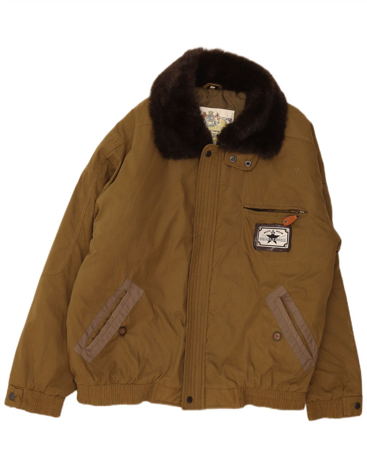 Jaqueta acolchoada masculina Challenger UK 42 XL Khaki Colourblock Poliéster
