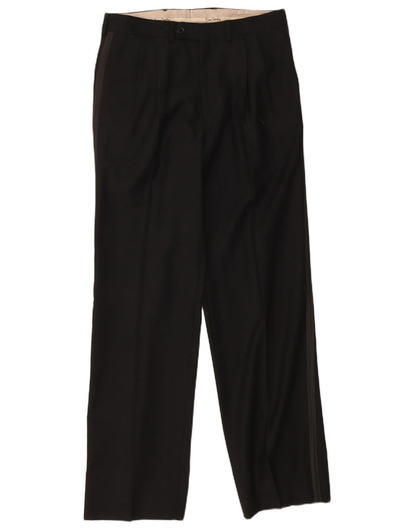 Pierre Cardin Mens Pegged Suit Calças IT 48 Médio W30 L30 Preto