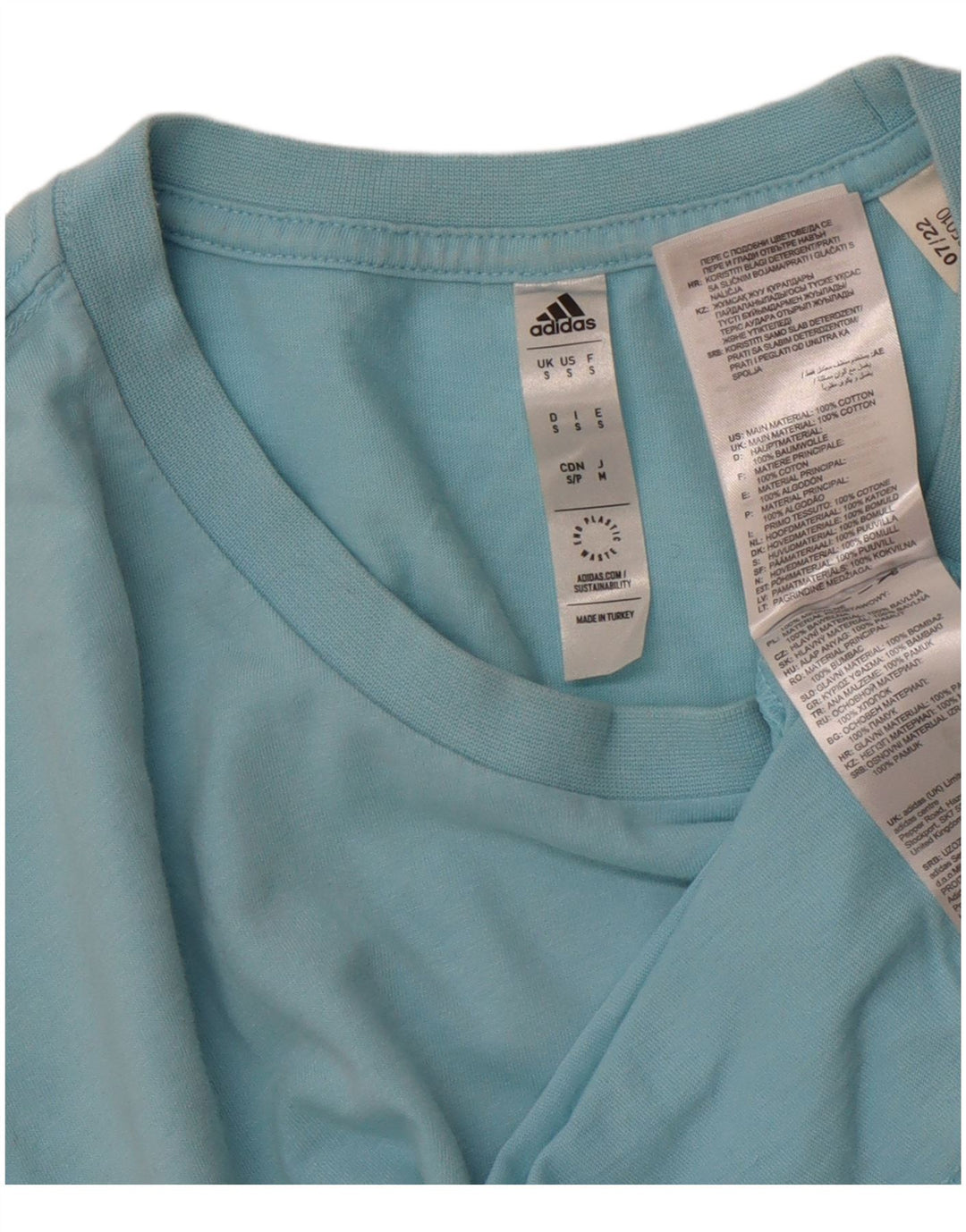 ADIDAS Mens Graphic T-Shirt Top Pequeno Algodão Azul