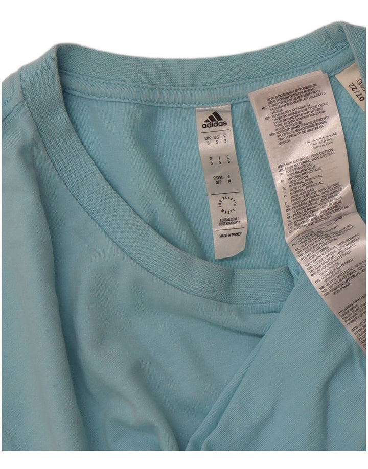 ADIDAS Mens Graphic T-Shirt Top Pequeno Algodão Azul
