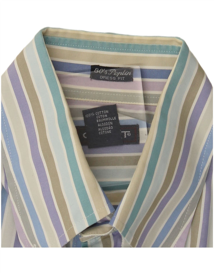 Gant Mens Dress Fit Camisa Média Listrada Multicolorida Algodão