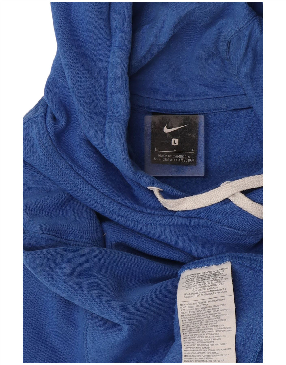Nike Mens Hoodie Jumper Grande Algodão Azul