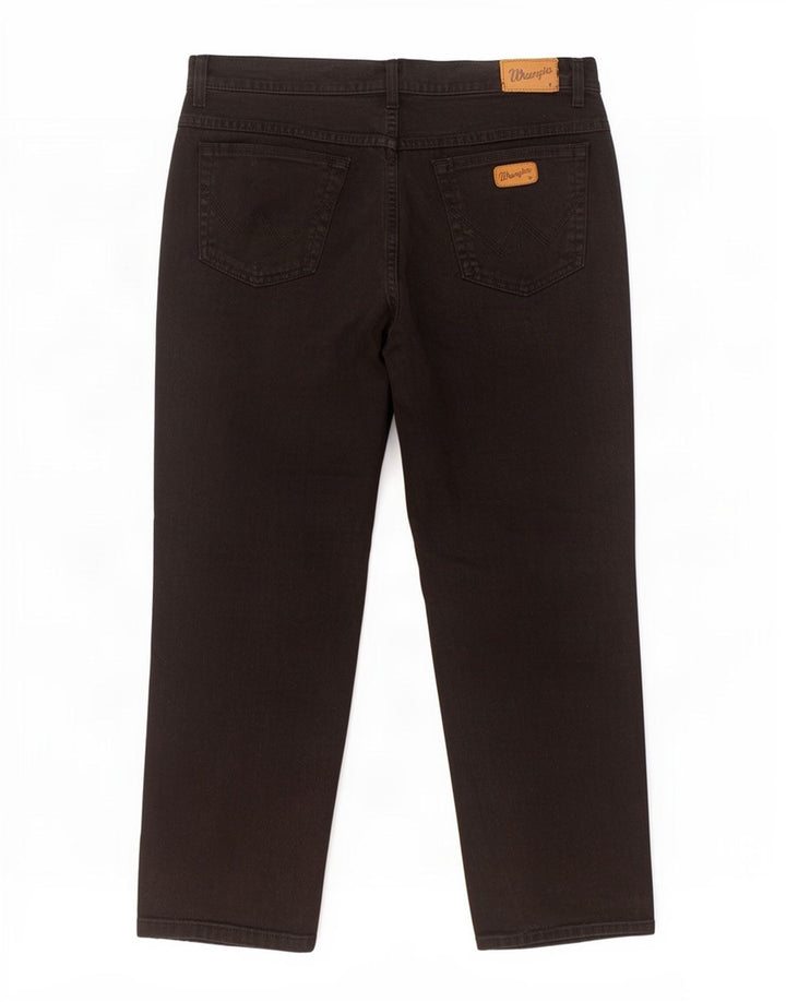 Wrangler Mens Straight Jeans W38 L29 Algodão Preto