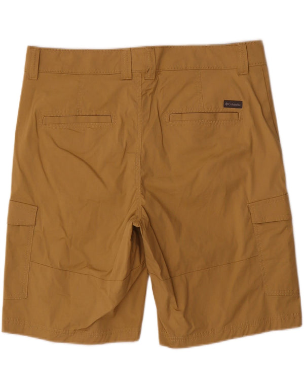Columbia Mens Active Cargo Shorts W34 Grande Algodão Marrom