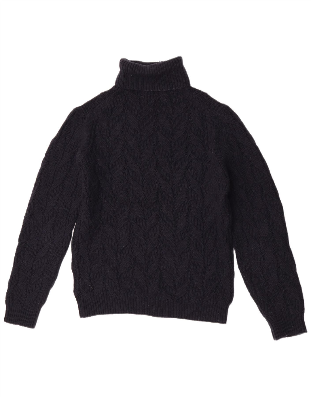 Suéter feminino Massimo Dutti com gola redonda Reino Unido 14 lã azul marinho médio
