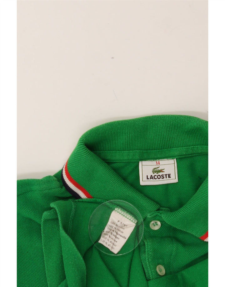 LACOSTE Boys Polo Shirt 13-14 Years Green Cotton Vintage Lacoste and Second-Hand Lacoste from Messina Hembry 