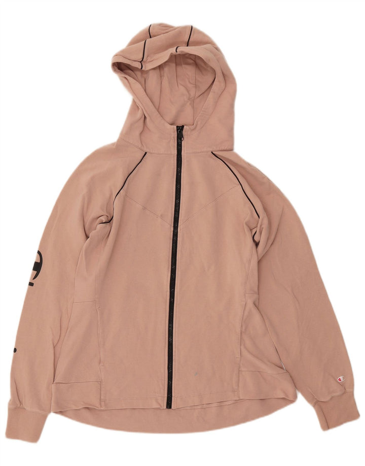 CHAMPION Suéter feminino com capuz e zíper gráfico UK 18 XL rosa