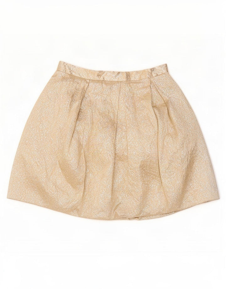 Mini saia feminina Coast UK 12 médio W28 poliéster floral bege