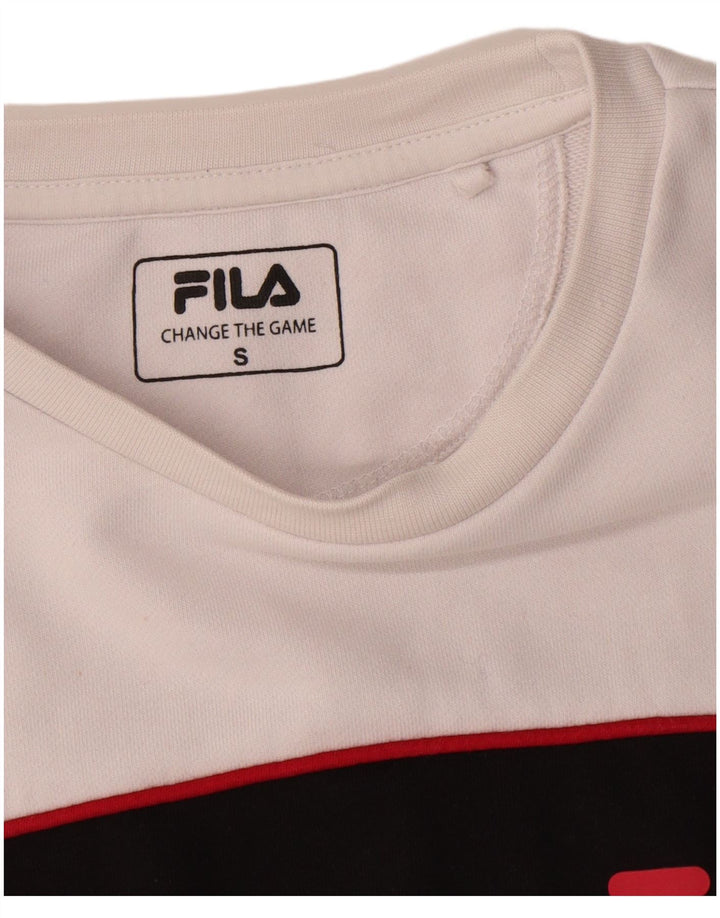 Fila moletom gráfico masculino jumper pequeno branco colorblock