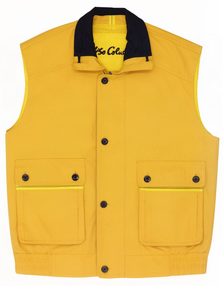 Jaqueta utilitária masculina Carlo Colucci IT 50 grande algodão amarelo