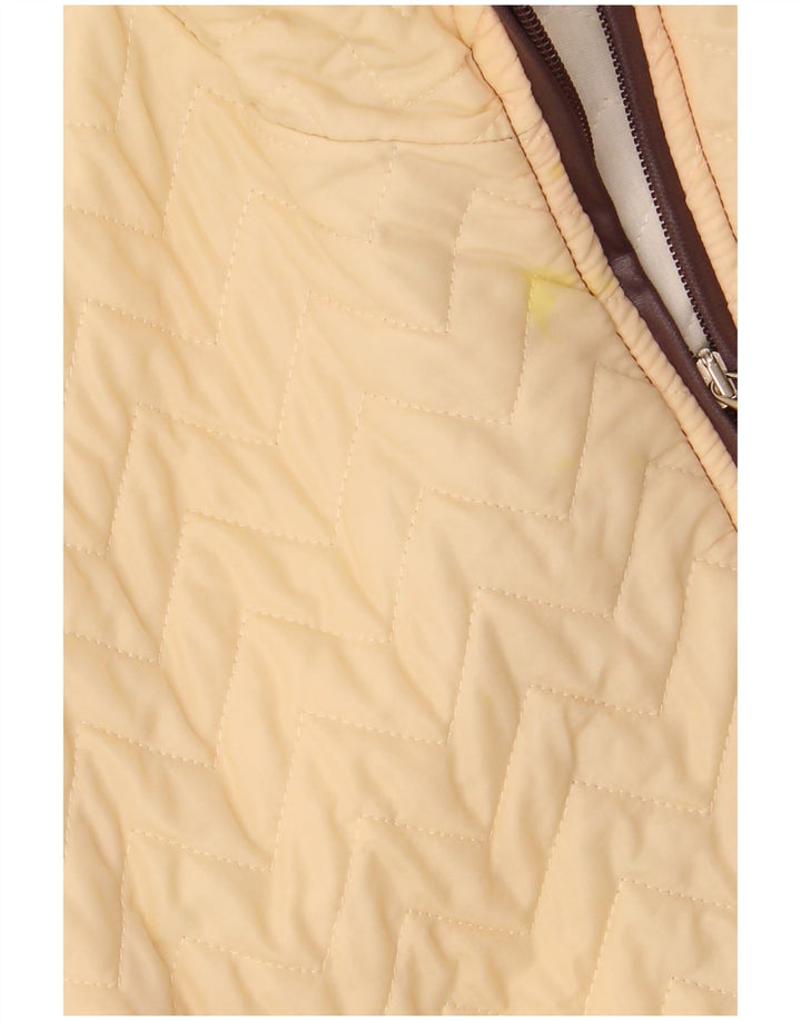 Jaqueta bomber feminina VINTAGE UK 16 grande poliéster bege