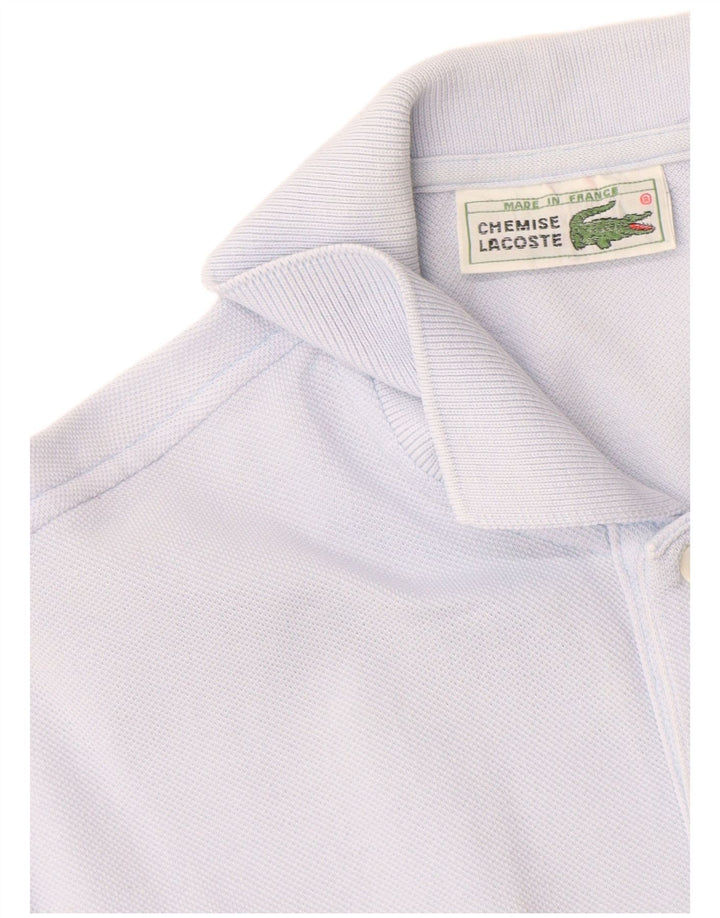 Camisa polo masculina Lacoste tamanho 4 algodão azul médio