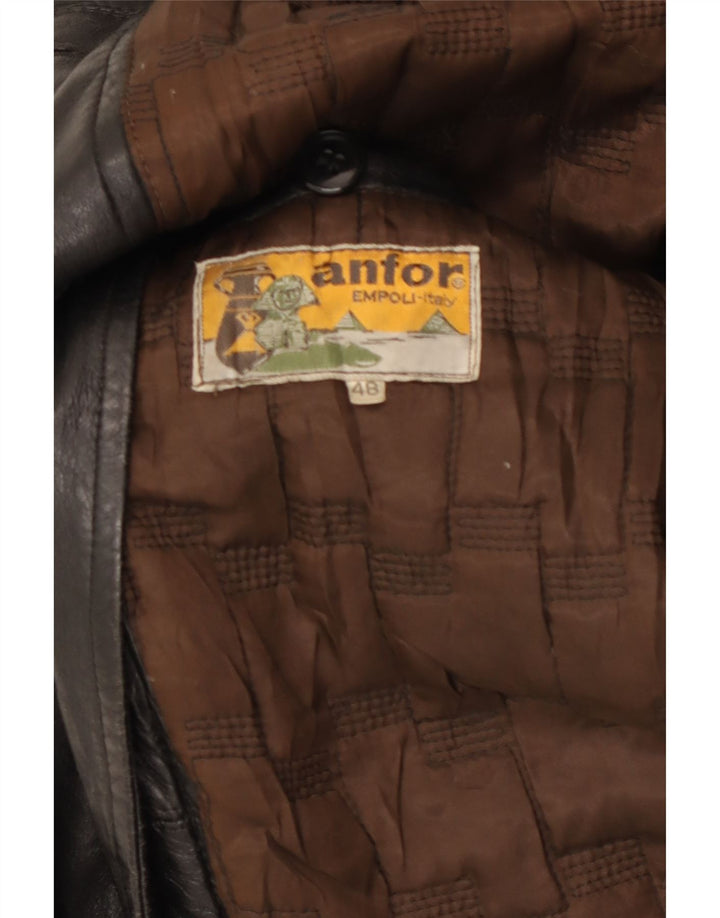 Jaqueta de couro masculina ANFOR IT 48 média preta