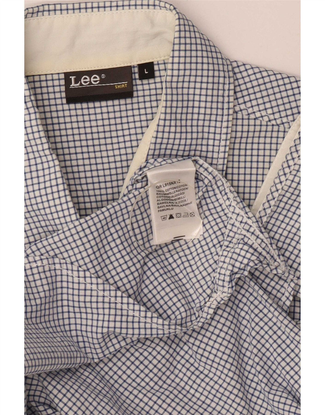 Camisa masculina Lee grande algodão xadrez azul
