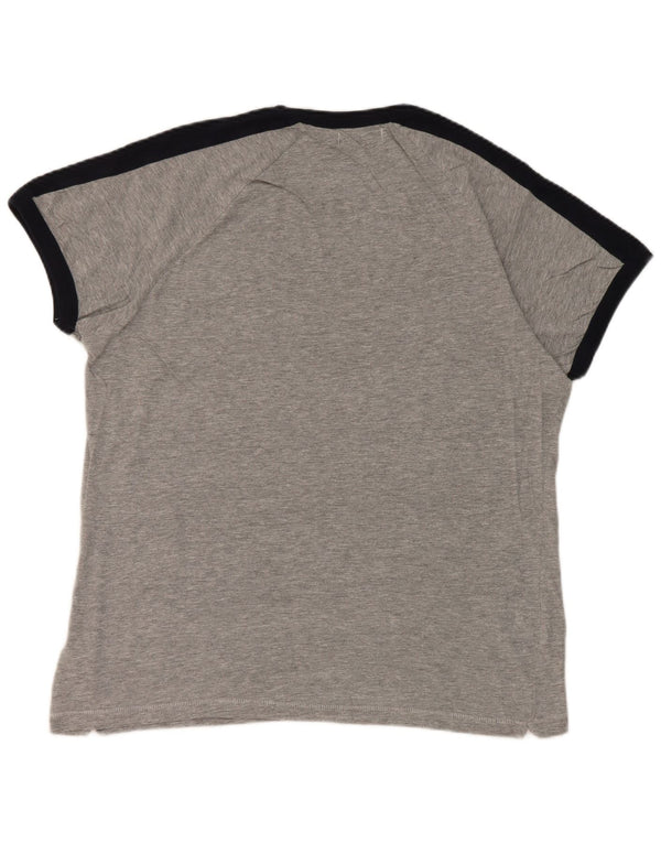 Camiseta masculina de manga curta French Connection Top XL cinza colorblock algodão