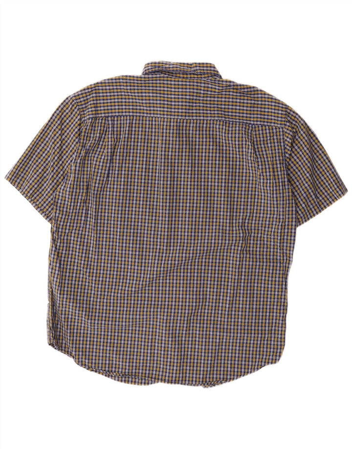 Camisa masculina de manga curta Dockers grande algodão xadrez azul