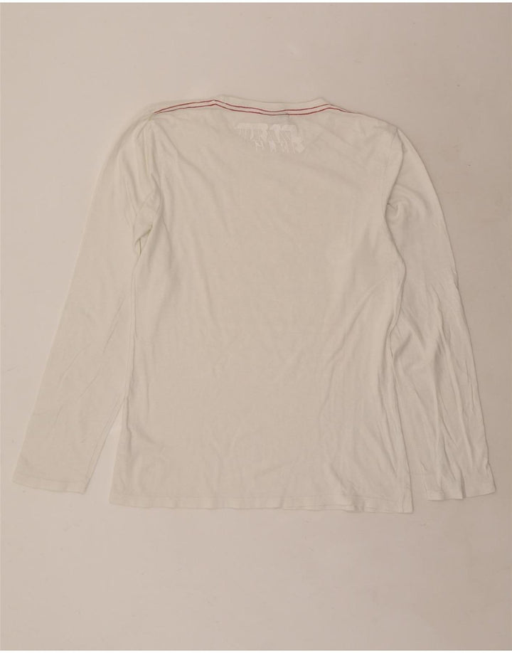 Wrangler Mens Graphic Top Manga Longa Pequeno Algodão Cinza