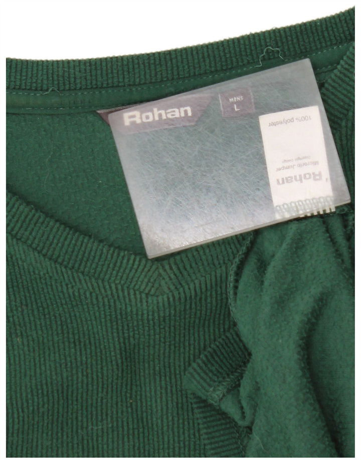 ROHAN Mens Fleece Top Manga Longa Poliéster Verde Médio