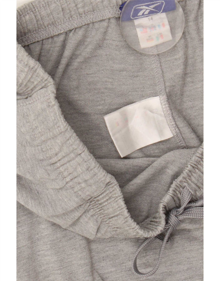Reebok Mulher Capri Calças De Treino UK 14 Grande Cinza