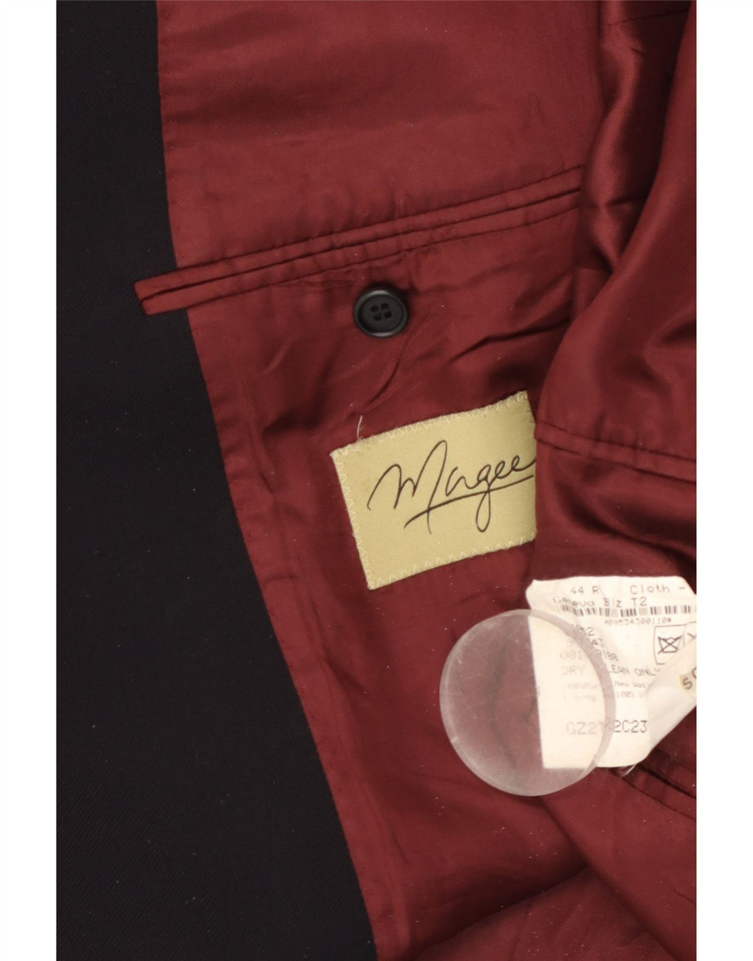 Jaqueta blazer masculina Magee com 2 botões Reino Unido 44 grande lã azul marinho