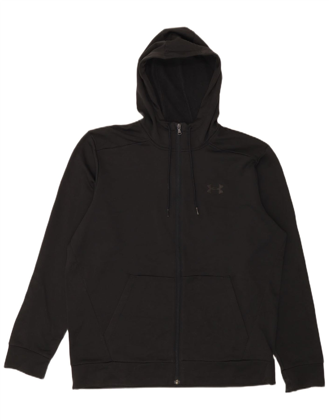 Suéter masculino Under Armour com capuz e zíper grande preto