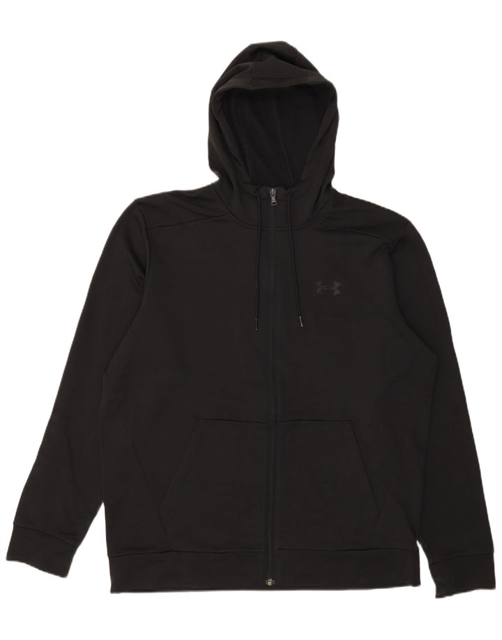 Suéter masculino Under Armour com capuz e zíper grande preto