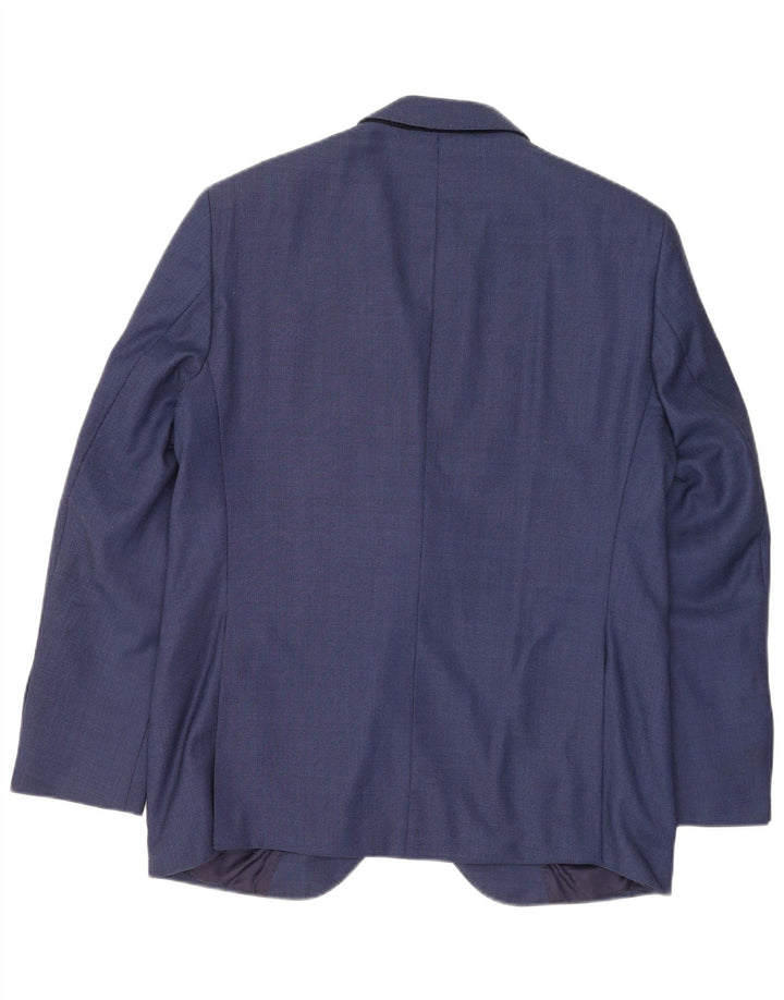Jaqueta blazer masculina de 2 botões Hackett Reino Unido 42 XL lã azul