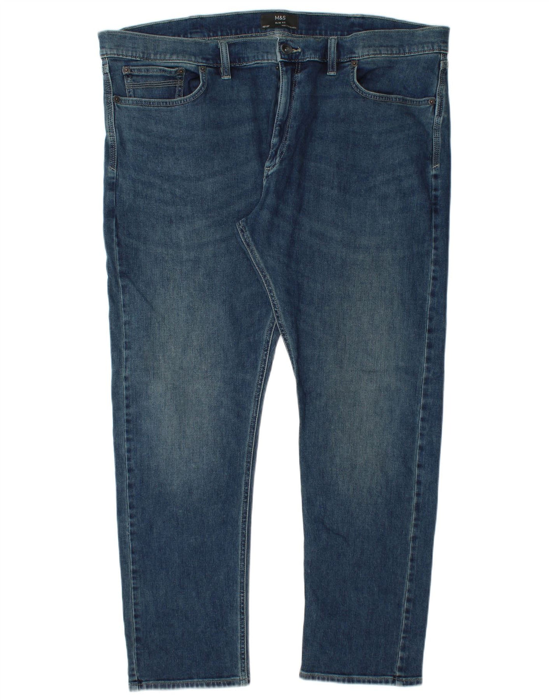 Marks & Spencer Mens Slim Jeans W42 L29 Azul Algodão