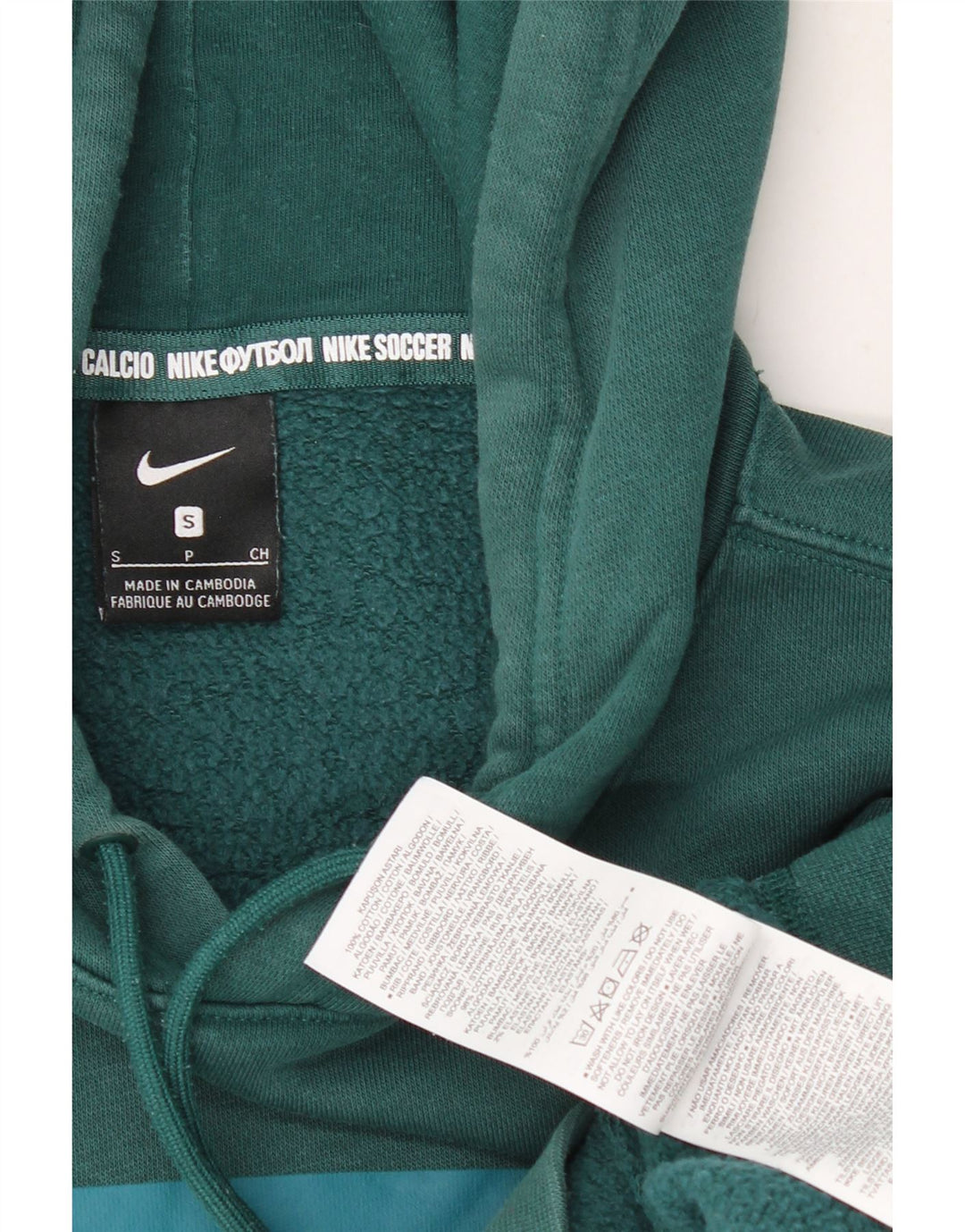 NIKE Mens Graphic Hoodie Jumper Small Green Cotton Vintage Nike and Second-Hand Nike from Messina Hembry 