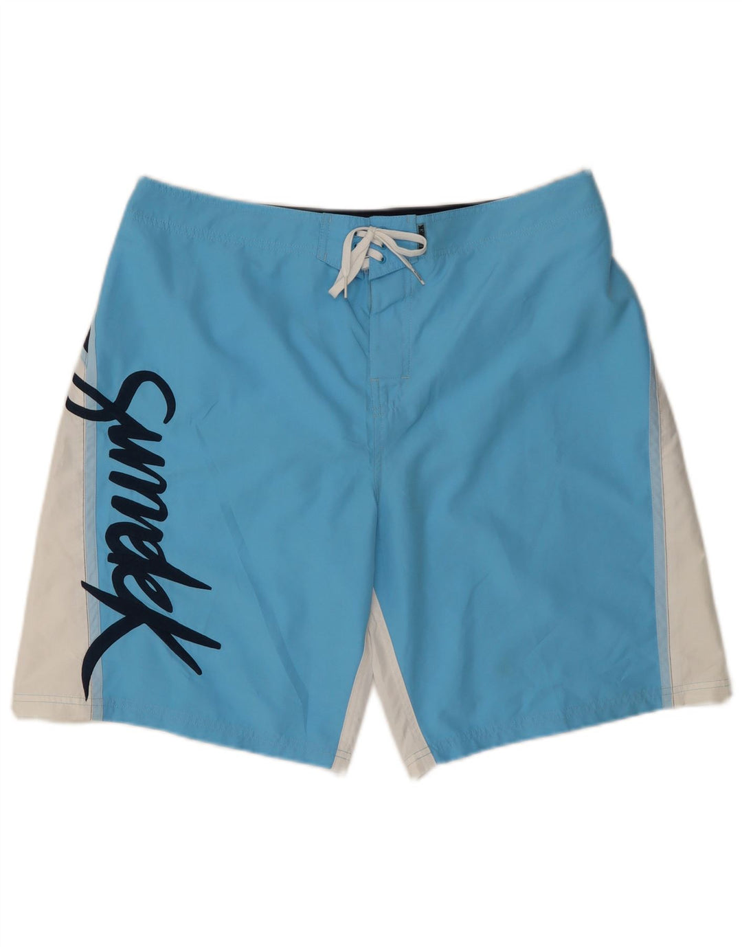 Shorts de natação masculino SUNDEK gráfico grande azul colorblock poliéster