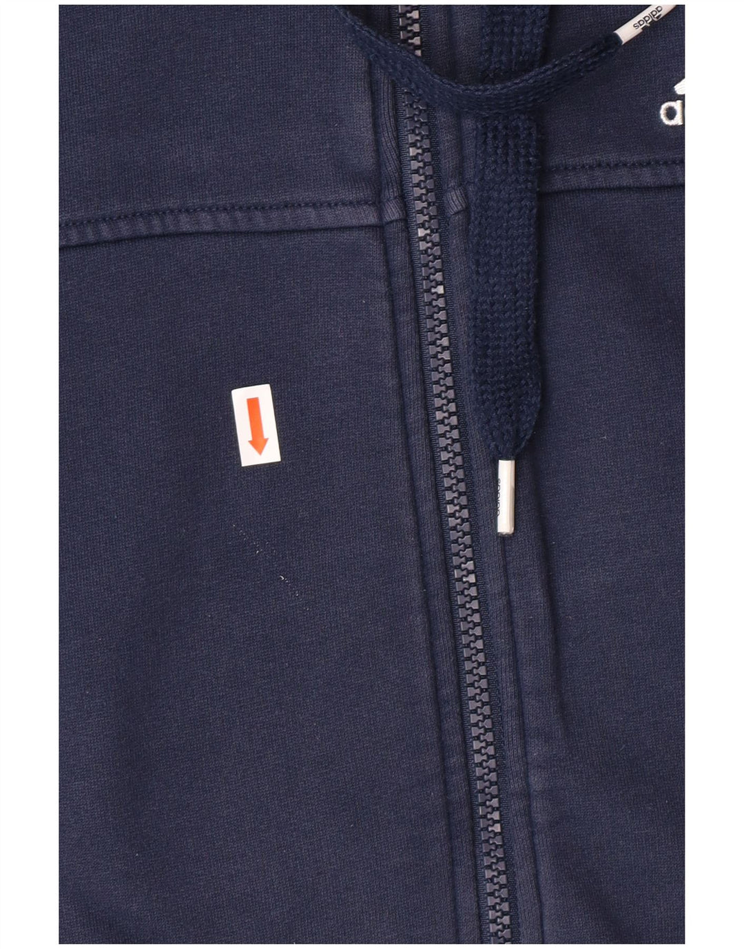 ADIDAS Suéter masculino com capuz e zíper pequeno algodão azul marinho