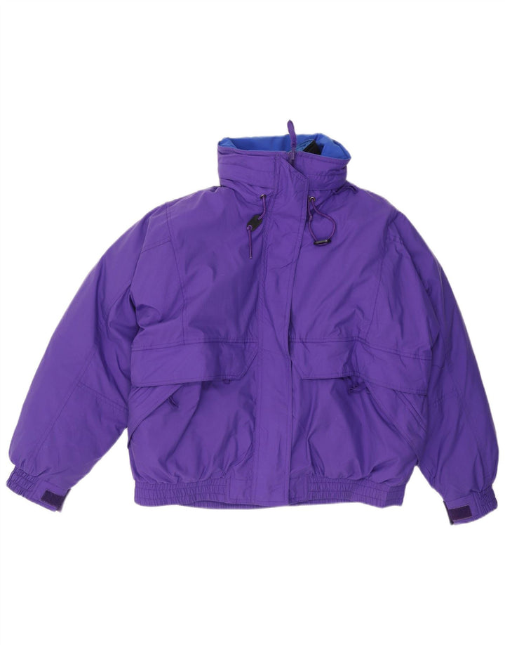 Jaqueta feminina acolchoada com capuz grande Eddie Bauer Reino Unido 16 grande roxa