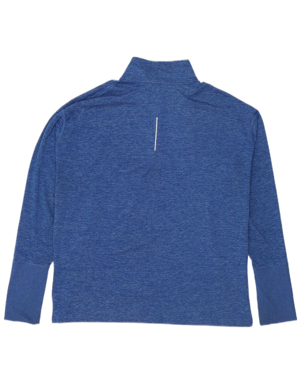 Top Nike masculino com zíper e manga comprida XL azul manchado de poliéster