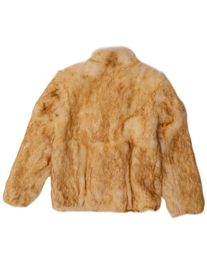 Casaco de pele de grandes dimensões para mulheres Split End Ltd Reino Unido 10 pele de coelho marrom pequena