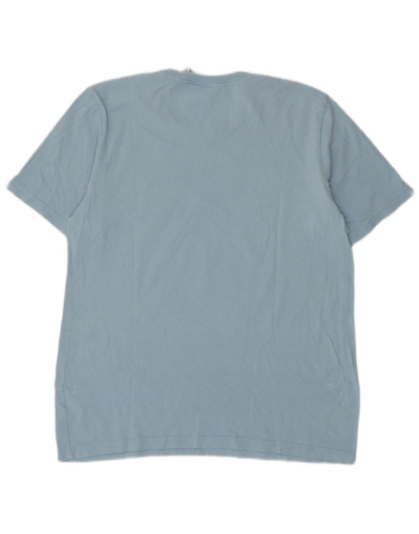 Adidas Mens Graphic T-Shirt Top Médio Algodão Azul