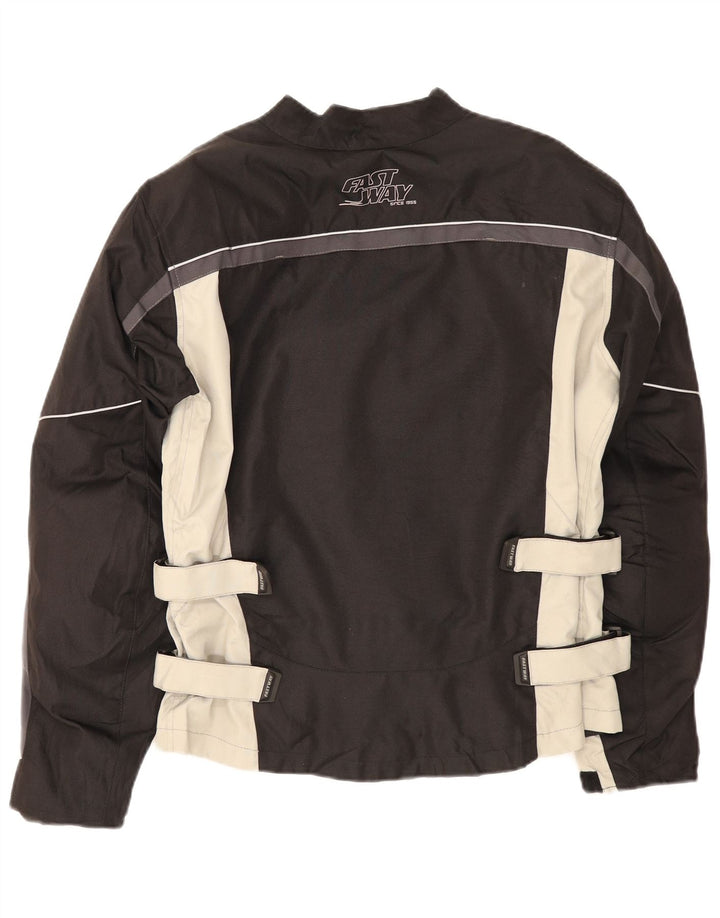 Jaqueta de piloto masculina UK 38 da Fast Way poliéster preto médio Colourblock